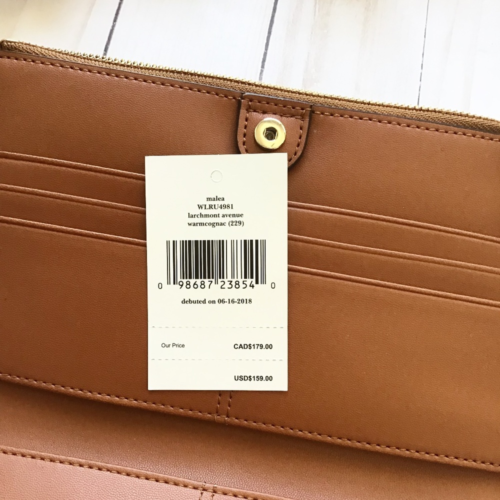 NWT Kate Spade Larchmont Avenue Warm Cognac Wallet - Picture 6 of 7